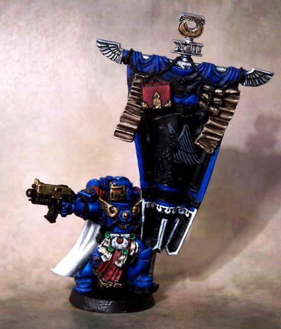Banner, Blue, Space Marines, Standard, Standard Bearer, Ultramarines, Veteran Ultra marines